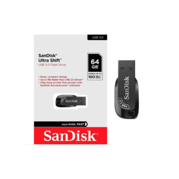 Pen Drive Sandisk Ultra Shift 3.2 64GB Negro