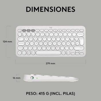Teclado Inalámbrico Logitech Plebbe 2 K380 Blanco - Imagen 6